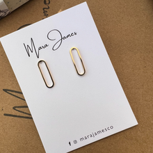 Load image into Gallery viewer, Golden Oval Hoops Gold-Plated Earrings