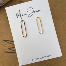 Load image into Gallery viewer, Golden Oval Hoops Gold-Plated Earrings