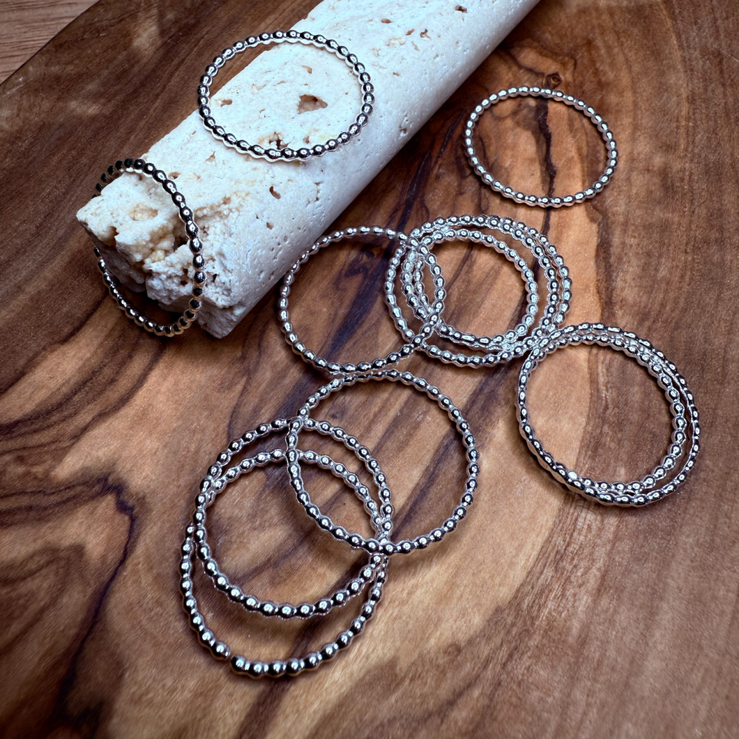 Dot Rings, Sterling Silver