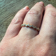 Load image into Gallery viewer, Pave Dainty Ring adjustable gold-plated band
