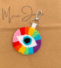 Load image into Gallery viewer, Evil Eye Keychain-Punch Needle
