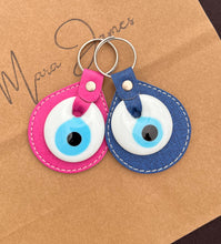 Load image into Gallery viewer, Evil Eye Keychain-Leather
