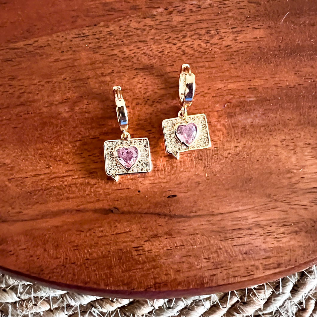Love Message Earrings- Gold Filled