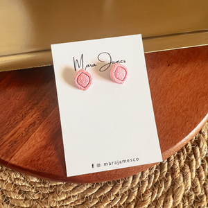 Spring Stud Earrings- Pink