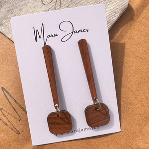 Long Wood Earrings