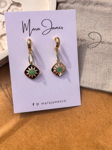 Green Sun Earrings