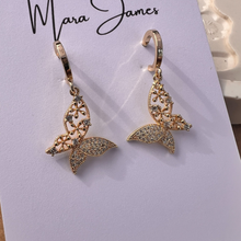 Load image into Gallery viewer, Pave Butterfly Earrings
