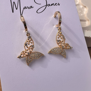 Pave Butterfly Earrings