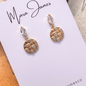 Pave Round Earrings