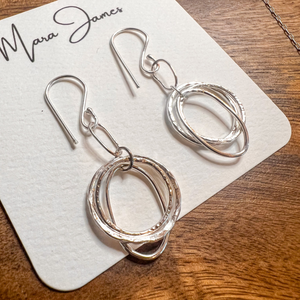 3 Os, Earring, Sterling Silver