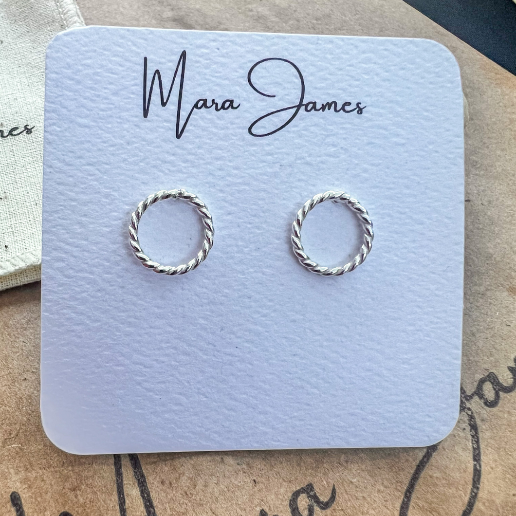 Twisted Circle Stud, Sterling Silver