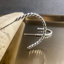 Load image into Gallery viewer, Twisted Hoops, Sterling Silver
