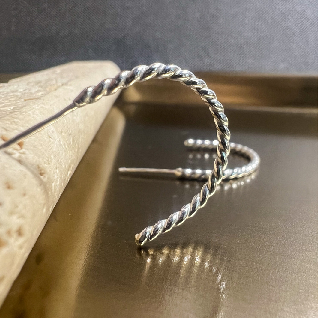 Twisted Hoops, Sterling Silver