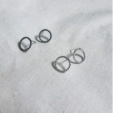 Load image into Gallery viewer, Twisted Circle Stud, Sterling Silver
