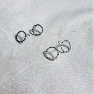 Twisted Circle Stud, Sterling Silver