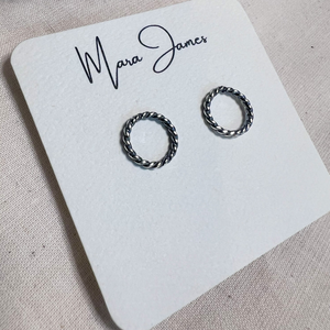 Twisted Circle Stud, Sterling Silver