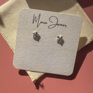 Star Studs, Sterling Silver