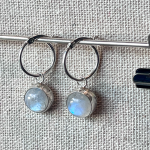 Simply Moonstone Earring, Sterling Silver