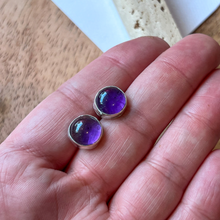 Load image into Gallery viewer, Violet, Classic Amethyst Stud,  Sterling Silver Earring
