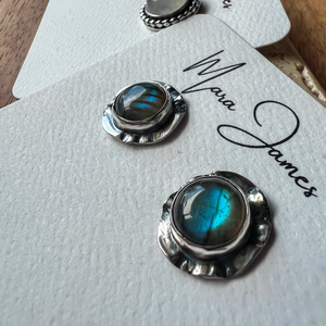 Iris Labradorite Stud,  Sterling Silver