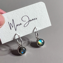 Load image into Gallery viewer, Simply Labradorite Earring, Sterling Silver
