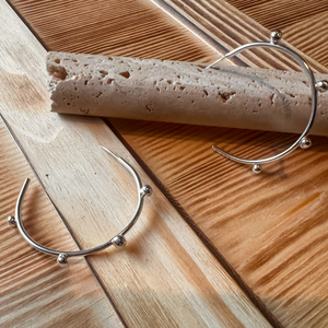 Bubble Hoop Earring, Sterling Silver