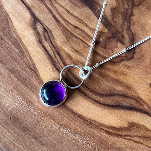 Violet II Classic Amethyst Necklace, Sterling Silver