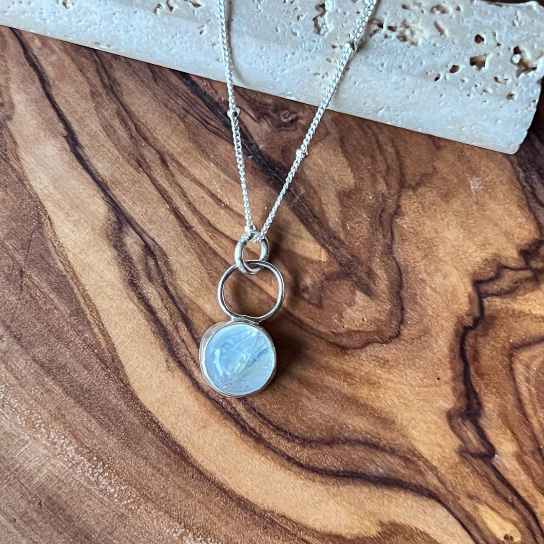 Luna II Classic Moonstone Necklace, Sterling Silver