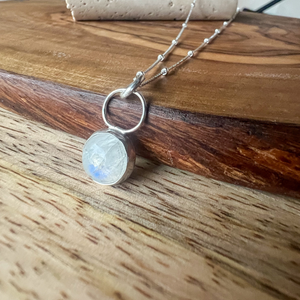 Luna II Classic Moonstone Necklace, Sterling Silver