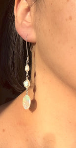 Pearl Drops Earrings, Sterling Silver