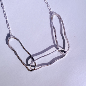 Organic Oval Necklace, Sterling Silverr