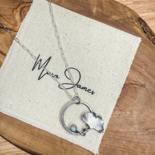 Load image into Gallery viewer, Gingko Leaf and Moonstone Necklace, Sterling Silver
