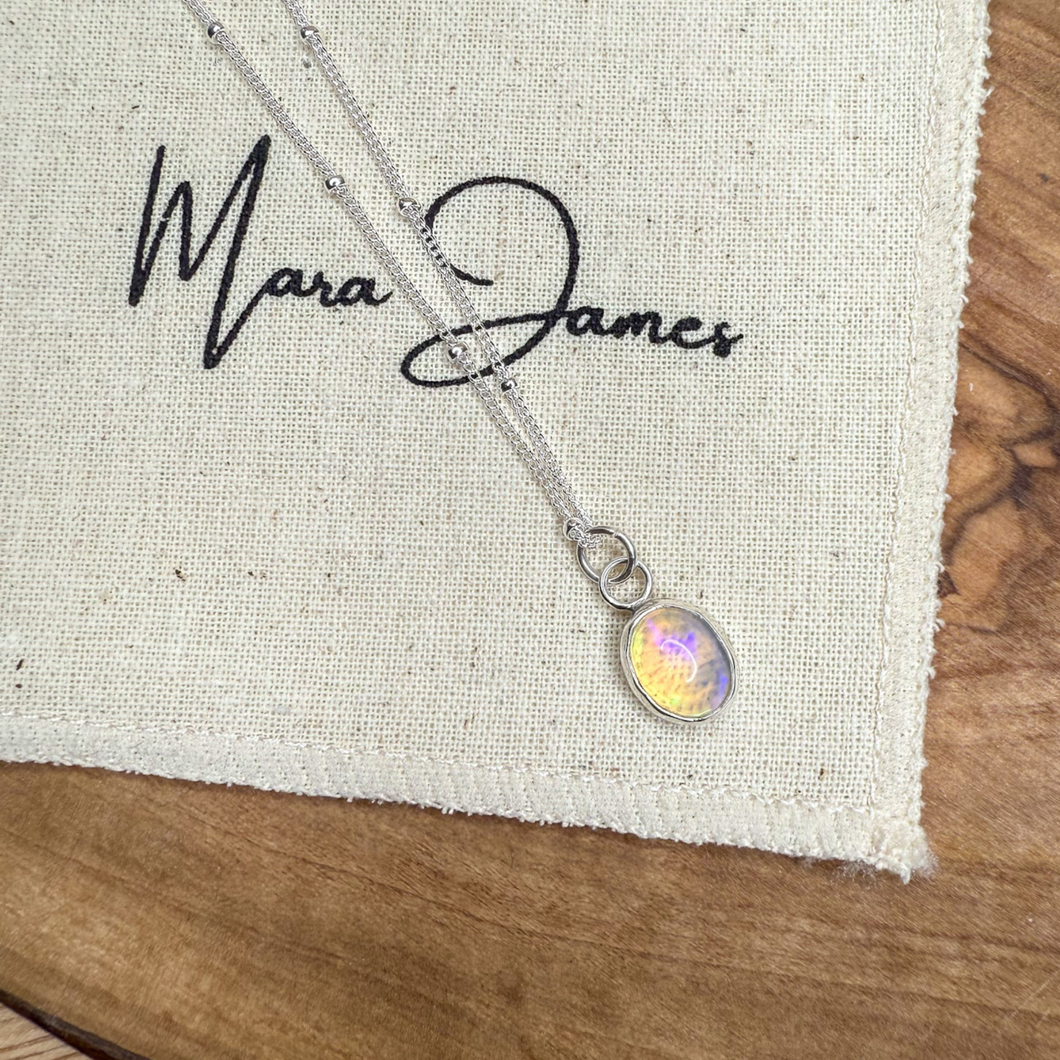 Walo Opal Necklace, Sterling Silver