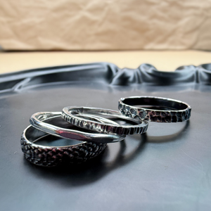 Textured Stackable Rings, Sterling Silver
