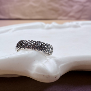 Scale Stackable Rings, Sterling Silver