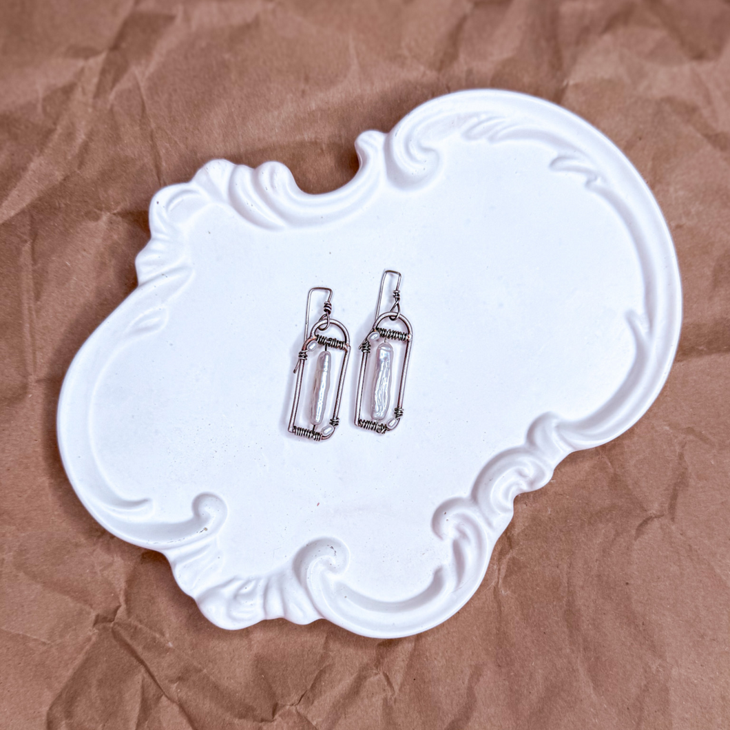 Pearl Drop Earring, Sterling Silver