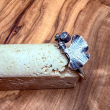 Load image into Gallery viewer, Gingko and Moonstone Ring, Sterling Silver
