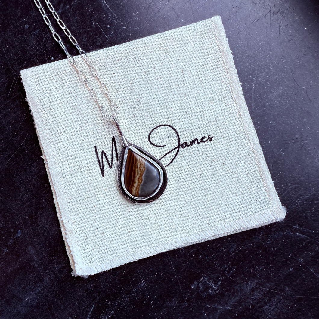 Teardrop Jasper Necklace, Sterling Silver (One-of-a-kind)