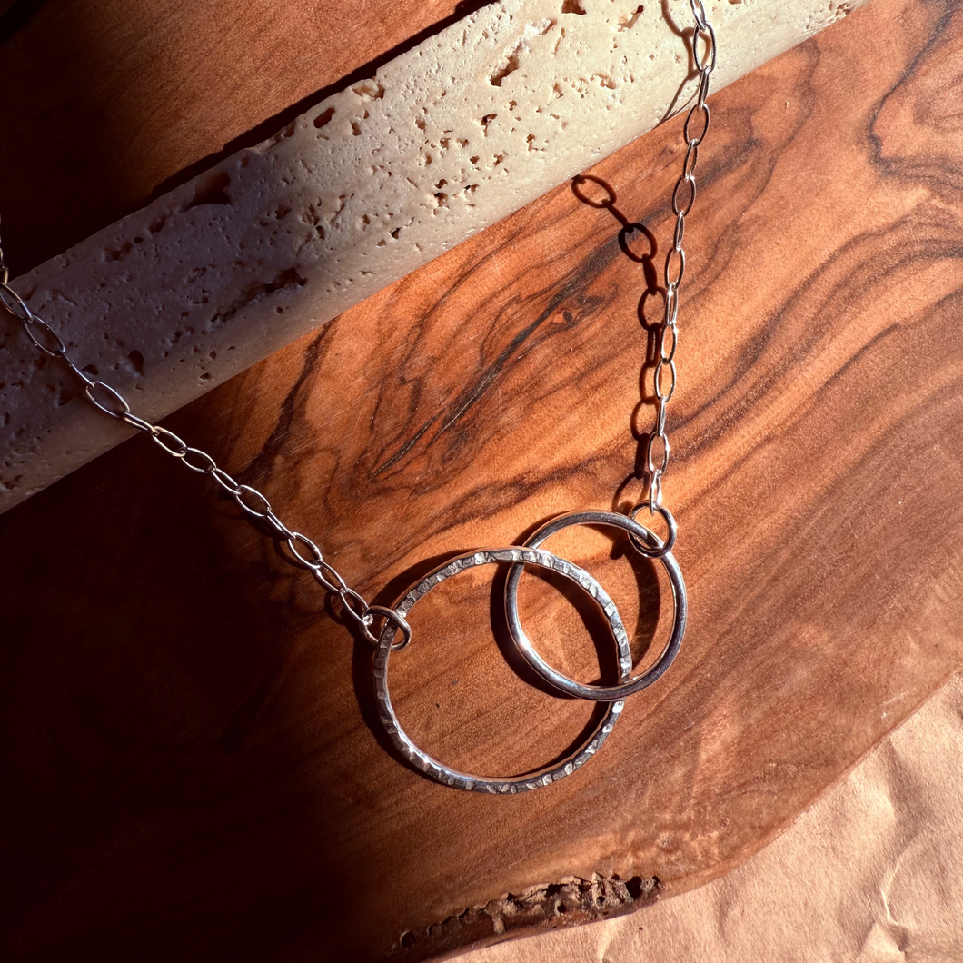 Joint Circle Necklace, Sterling Silver