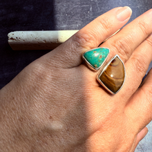 Load image into Gallery viewer, Desert Duo Ring, Sterling Silver Size 7.5
