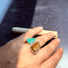 Load image into Gallery viewer, Desert Duo Ring, Sterling Silver Size 7.5
