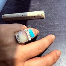 Load image into Gallery viewer, Sky and Clay Ring, Sterling Silver Size 7.5
