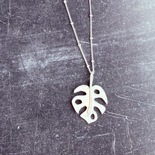 Load image into Gallery viewer, Monstera Necklace, Sterling Silver

