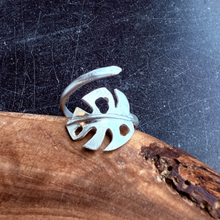 Load image into Gallery viewer, Adjustable Monstera Ring, Sterling Silver
