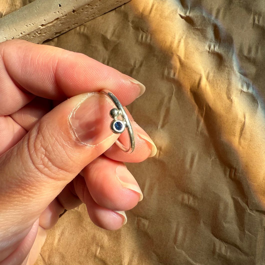 Wisper Ring, September- Lab Created Sapphire, Sterling Silver
