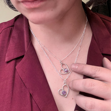 Load image into Gallery viewer, Ruby Sheen Sapphire Heart Necklace – Sterling Silver
