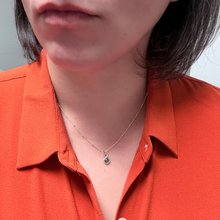 Load image into Gallery viewer, Sterling Silver Natural Emerald Necklace (6 mm Cabochon)
