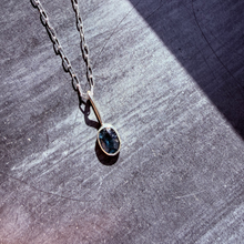 Load image into Gallery viewer, Sterling Silver Kyanite Necklace – Oval Gemstone Pendant, 20&quot; Paperclip Chain
