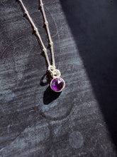 Load image into Gallery viewer, Sterling Silver Amethyst Necklace – 6 mm Gemstone, 18&quot; Chain
