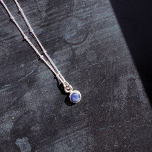 Load image into Gallery viewer, Sterling Silver Natural Sapphire Necklace (6 mm Cabochon)
